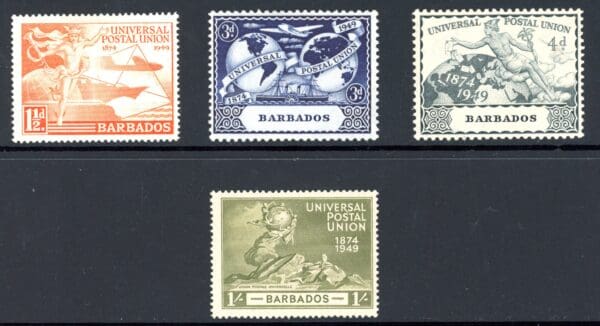 Barbados 212-215 MH 1949 UPU