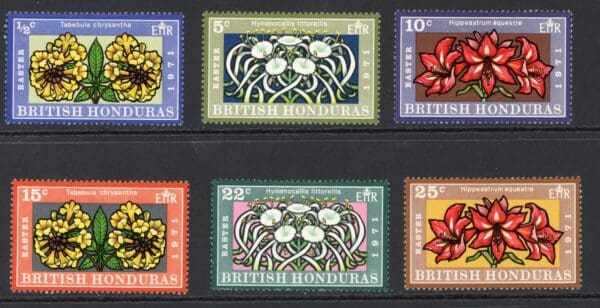 British Honduras 275-280 Mint Never Hinged Very Fine 1971 Easter