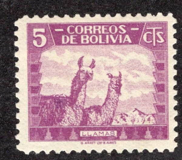 Bolivia 253 MH 5c red violet 1939