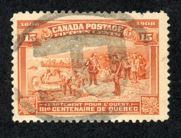 Canada 102 U 1908 15c red orange (SG194)