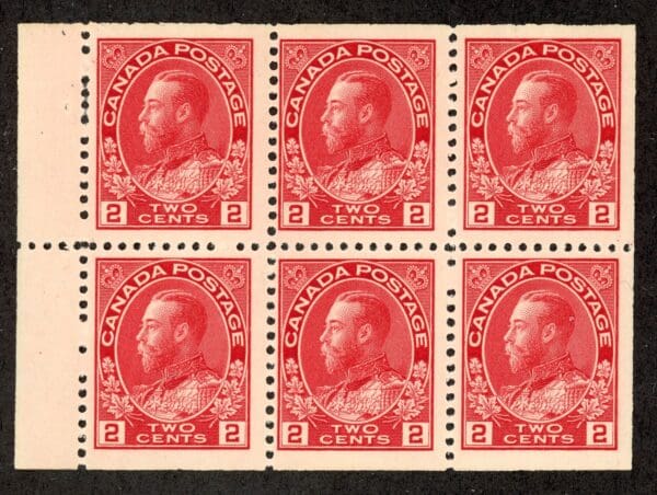 Canada 106a Pane of 6 MNH 1911