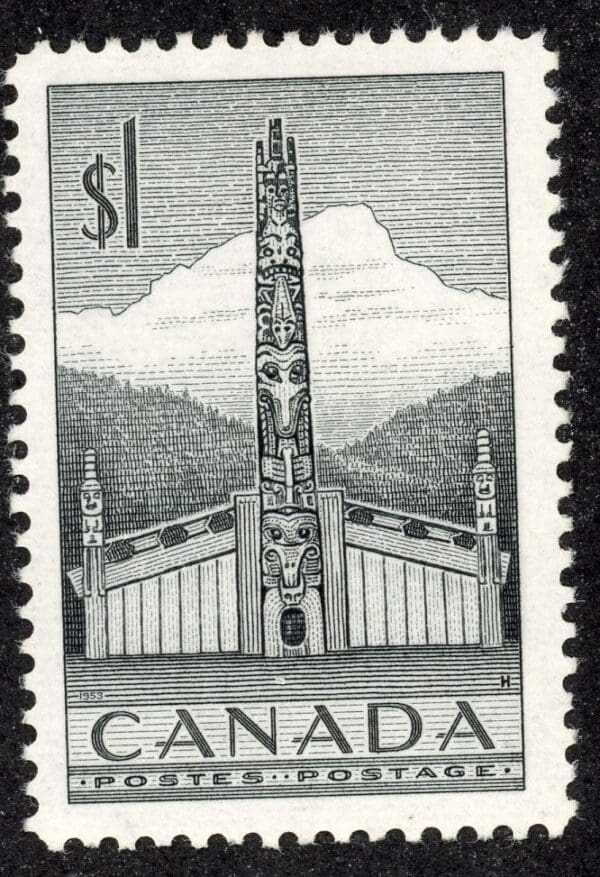 Canada 321 MH 1953 $1 gray