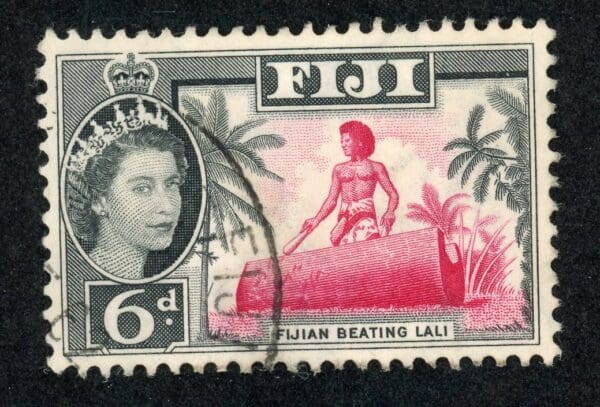 Fiji 169 U 1961 6p black & carmine rose