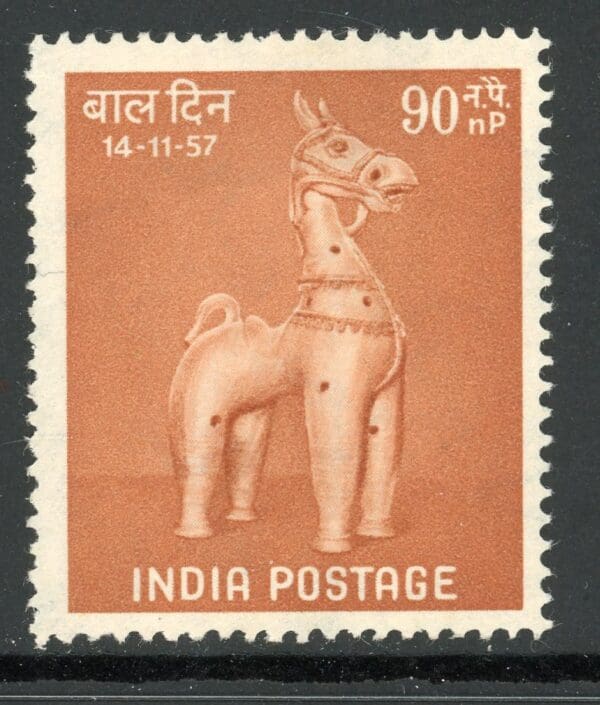 India 294 MH 1957 90np lt org brn