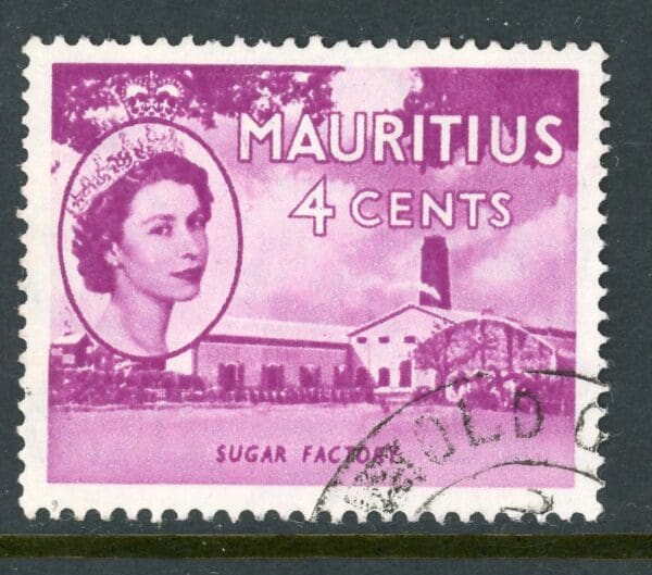 Mauritius 253 U 4c 1953 red violet