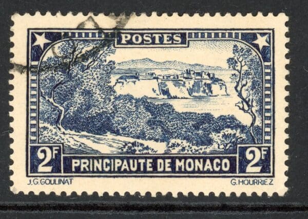 Monaco 125 U 1932 2fr dk blue