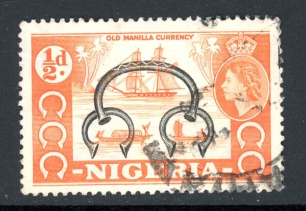 Nigeria 80 U 1953 1/2p red orange & black