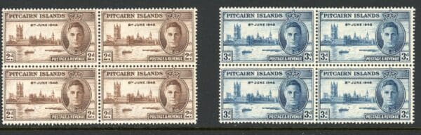 Pitcairn Islands 9-10 1946 Block of 4