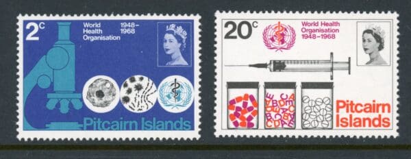 Pitcairn Islands Scott #95-96 Mint Hinged 1968 World Health Organization