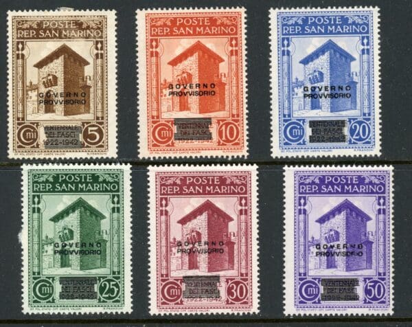 San Marino 228-233 MH 1943 Overprint