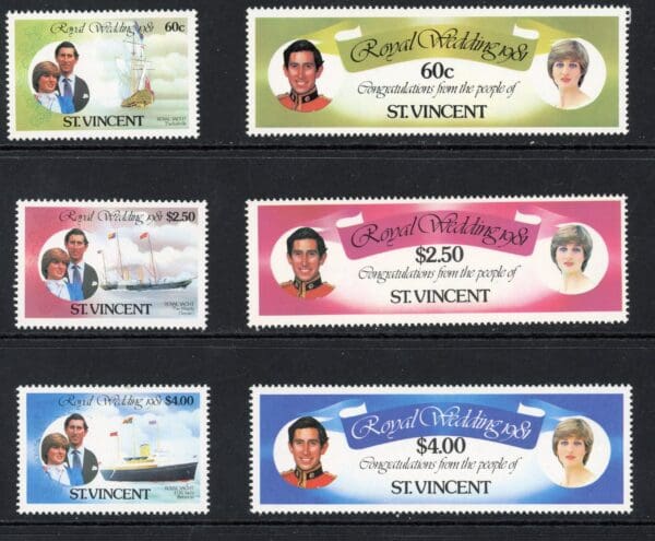 St. Vincent 627-632 MNH 1981 Royal Wedding