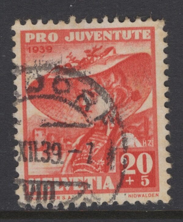 Switzerland B98U 1939 orange red