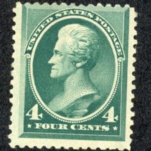 US  211 MH 1883 4c blue green Fine