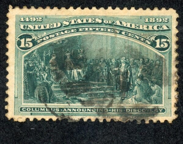 US 238 U 1893 15c Dark Green Columbia Exposition