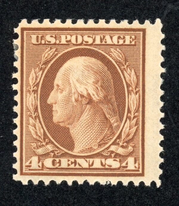 US 334 MH 1908 4c org brn Washington