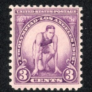 US 718 MH Very Fine 1932 3c purple 10th Olympic Games