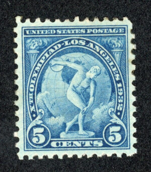 US 719 MH Very Fine 1932 5c blue 10th Olympic Games