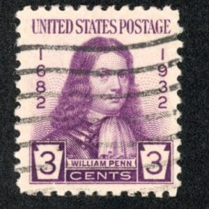 US 724 Used 1932 3c purple William Penn
