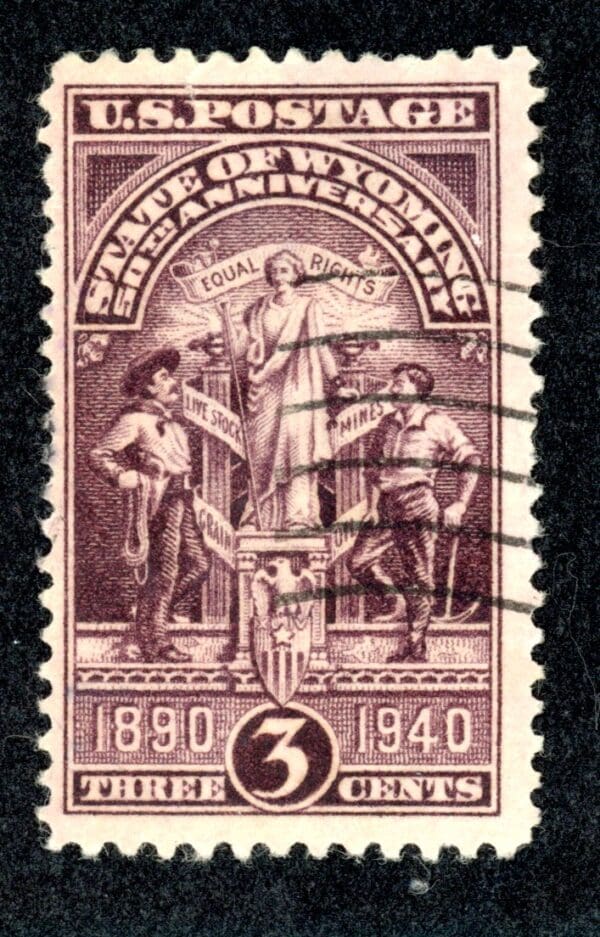 US 897 U 1940 3c brown violet Wyoming Statehood