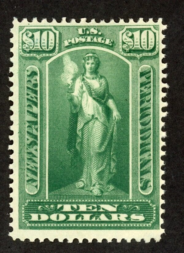 US PR 122 MH $10 green 1895 Newspaper Stamp