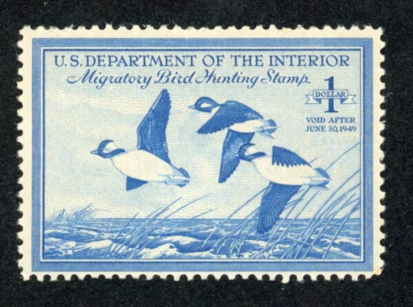 US RW15 MNH 1948 Hunting Permit Stamp $1 blue