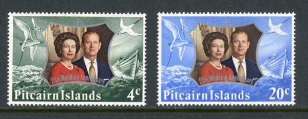 Pitcairn Islands 127-128 MNH 1972 Silver Wedding Issue