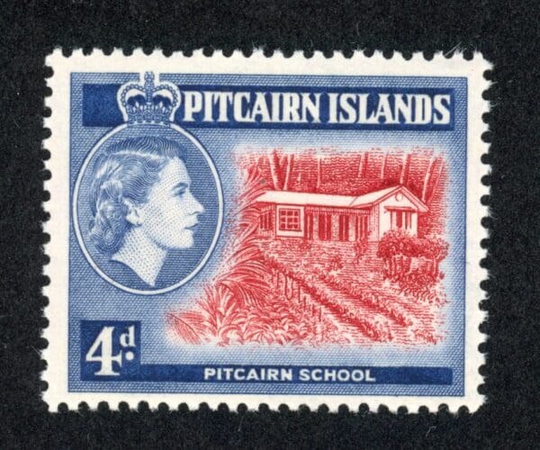 Pitcairn Islands  25 MNH 1957 4p ultra & red rose