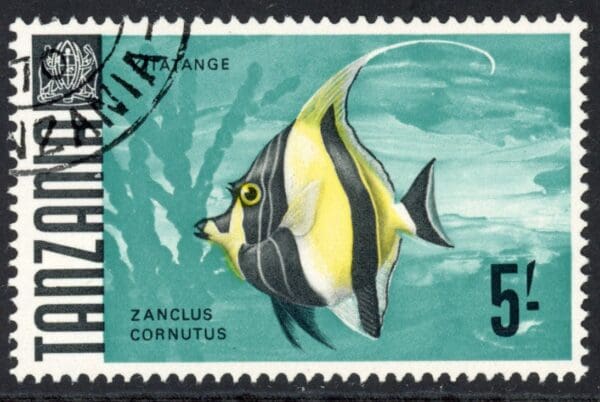 Tanzania 32 Used/CTO Very Fine 1967 5 sh black & blue green-Fish-Exclusive