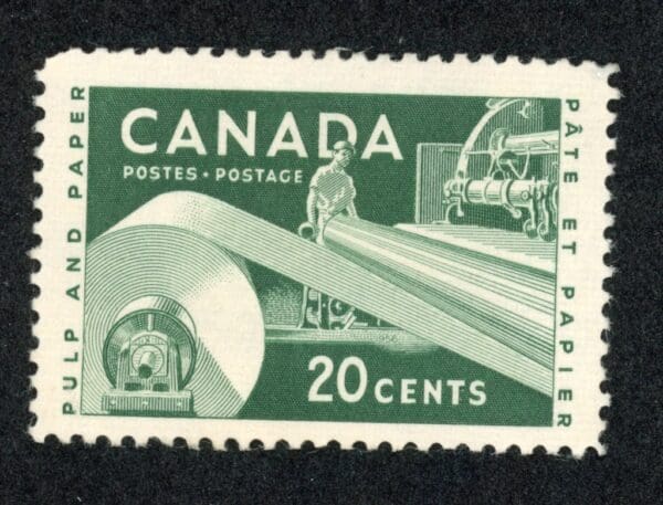 Canada 362 Used 1956 20c green Paper Industry