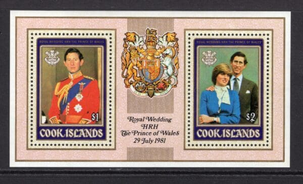 Cook Islands 660a MNH 1981 Royal Wedding Souvenir Sheet