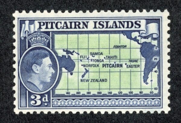 Pitcairn Islands   5 MH 1940 3p dark blue and yellow green