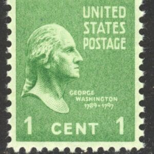 US 804 MH 1938 1c green Washington