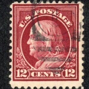 US 512 Used 1917 12c claret brown