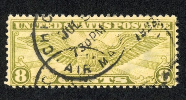 US C17 Used 1932 8c olive bister Air Mail