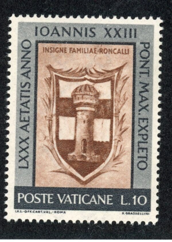 Vatican City 317 MNH 1961 10 l gray & red brown