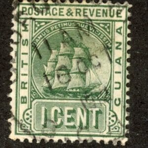 British Guiana 160 Used 1905 1c gray green