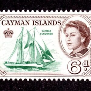 Cayman Islands 160 MH 1962 6p sepia & green
