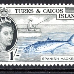 Turks and Caicos 130 MH 1957 1sh black & dark blue